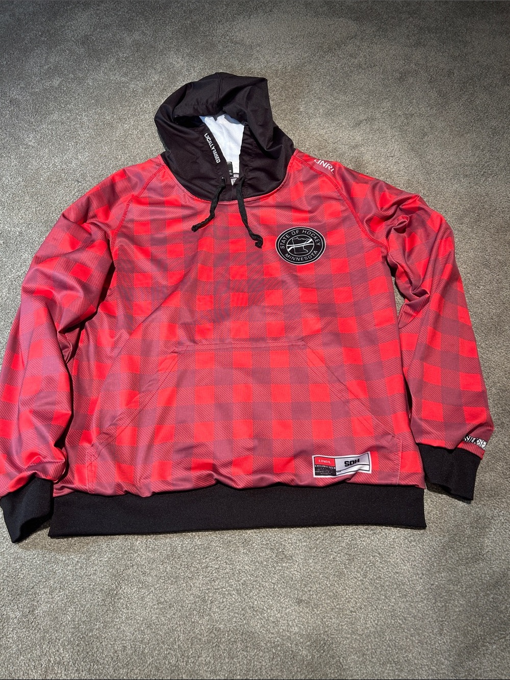 Unrl Kids Red Plaid Pullover Hoodie